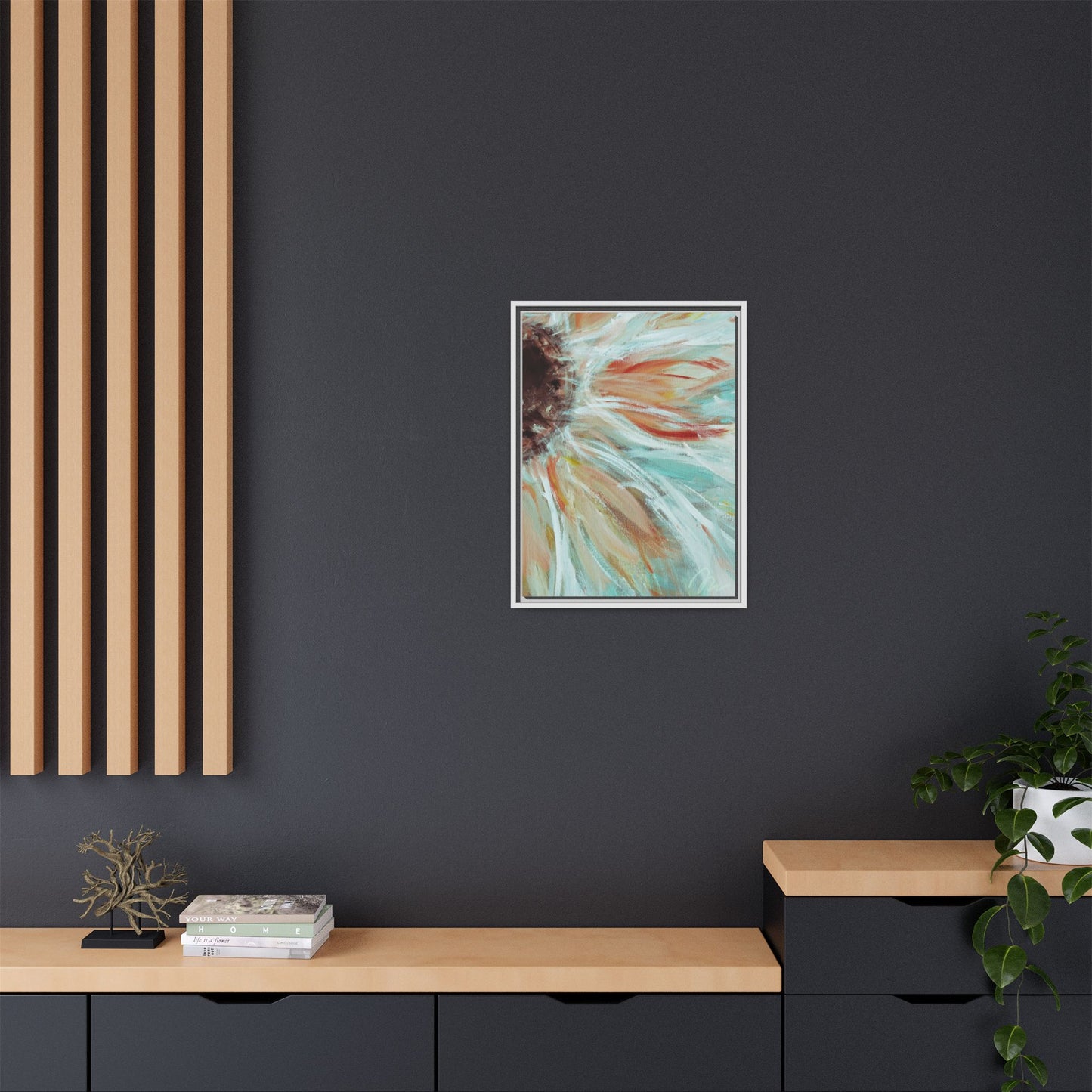 Abstract Floral Burst Framed Canvas - Fortunate Lemon Shop
