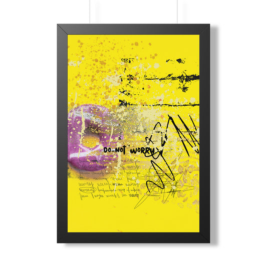 Do-Not Worry Abstract Poster β Yellow Modern Wall Art - Fortunate Lemon Shop
