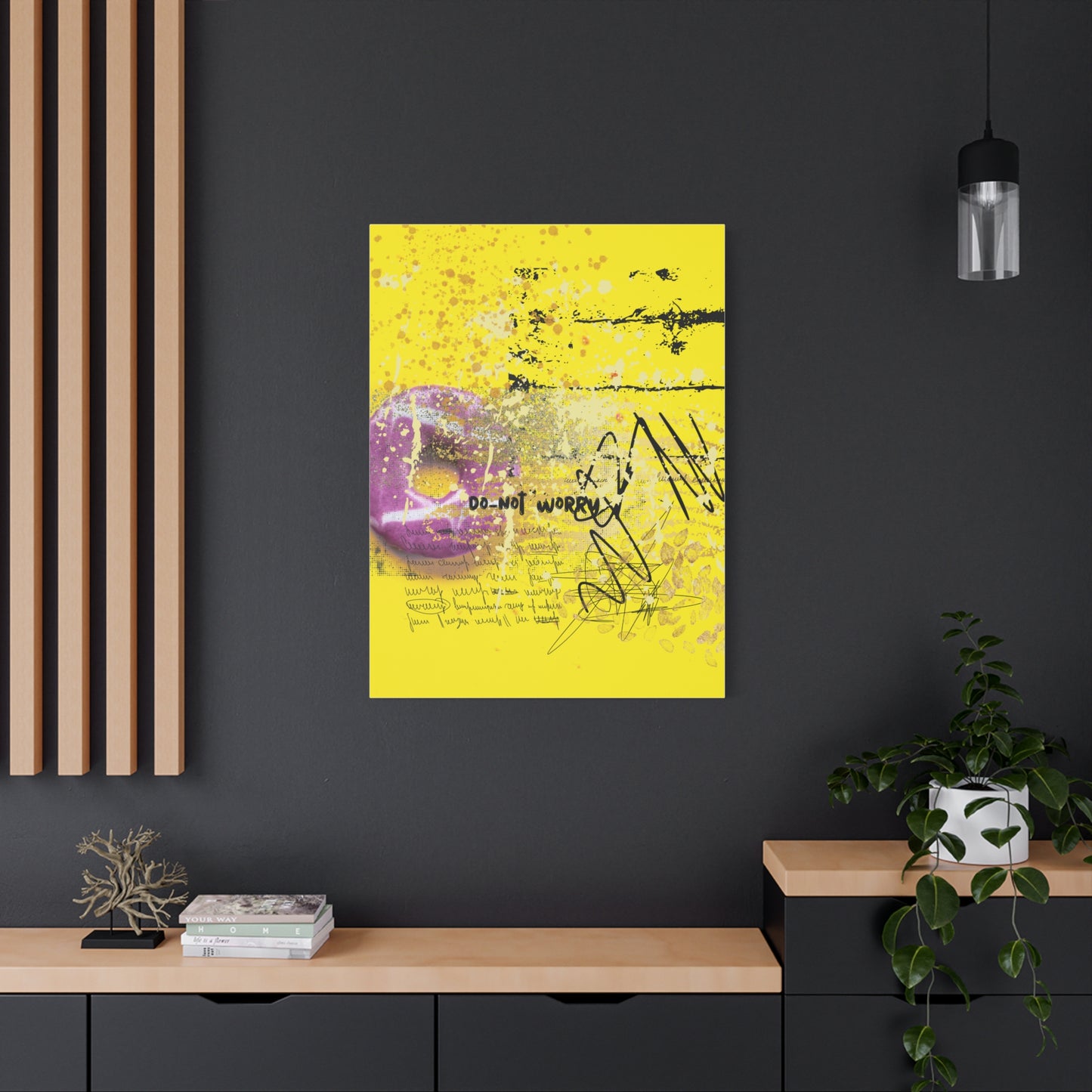 Do Not Worry Donut Pop Art Canvas - Fortunate Lemon Shop
