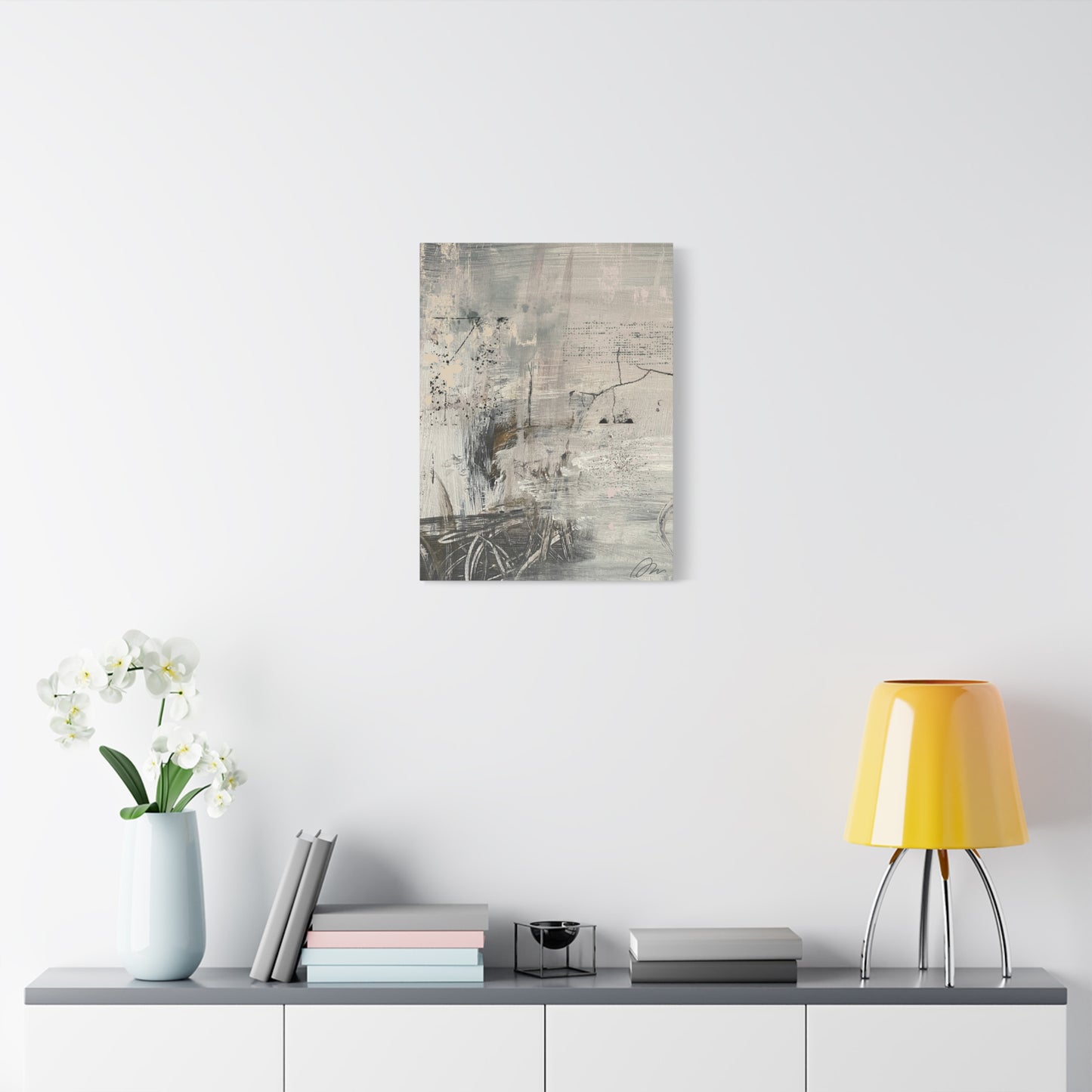 Abstract Neutral Tones Canvas Wall Art – Textured Coastal Gray Matte Canvas - Fortunate Lemon Shop