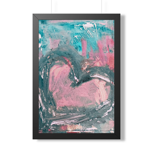 Abstract Heart Framed Vertical Poster — Bold Modern Wall Art - Fortunate Lemon Shop