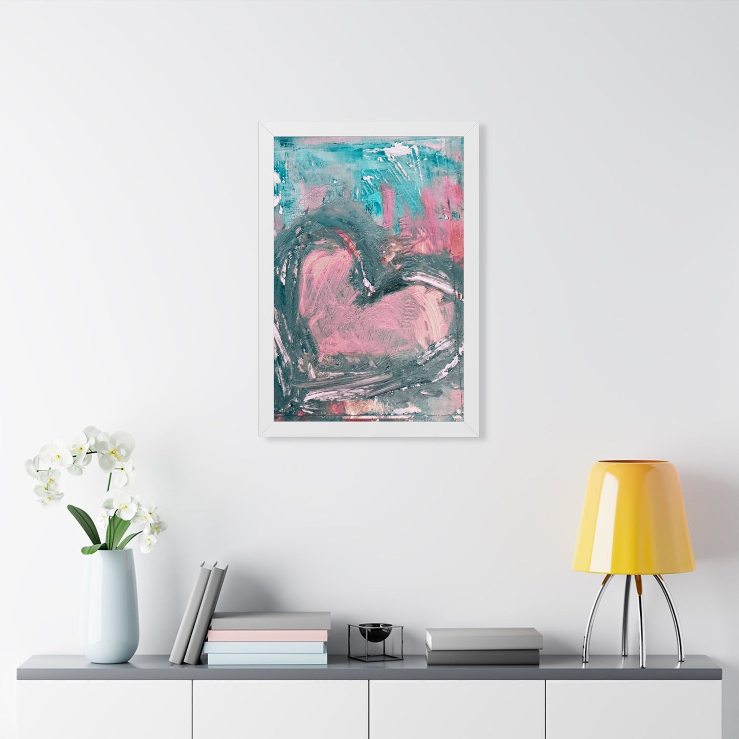 Abstract Heart Framed Vertical Poster — Bold Modern Wall Art - Fortunate Lemon Shop