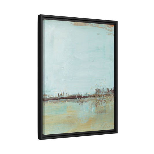 Coastal Serenity Abstract Canvas Print β Framed Matte Wall Art - Fortunate Lemon Shop