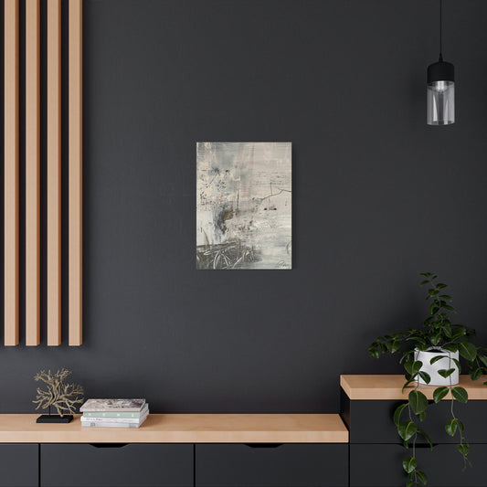 Abstract Neutral Tones Canvas Wall Art – Textured Coastal Gray Matte Canvas - Fortunate Lemon Shop