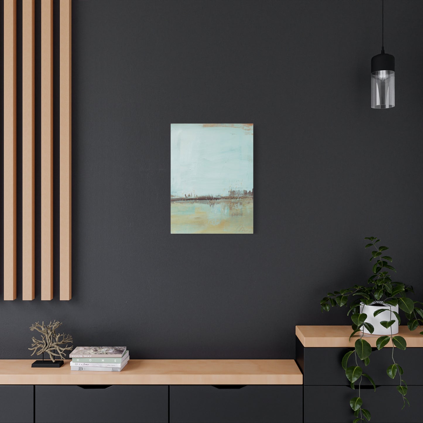 Coastal Serenity Matte Canvas Art - Stretched Abstract Seascape - Fortunate Lemon Shop