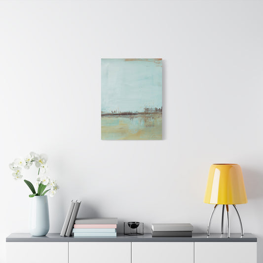 Coastal Serenity Matte Canvas Art - Stretched Abstract Seascape - Fortunate Lemon Shop