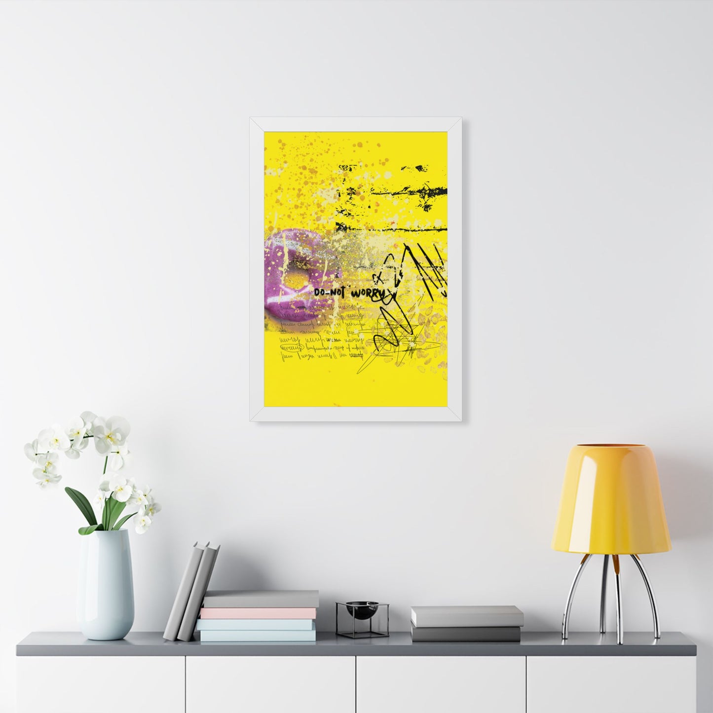 Do-Not Worry Abstract Poster — Yellow Modern Wall Art - Fortunate Lemon Shop