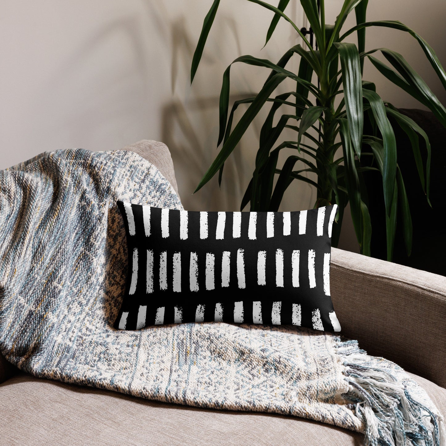 Black and White Lines Premium Pillow - Fortunate Lemon Shop