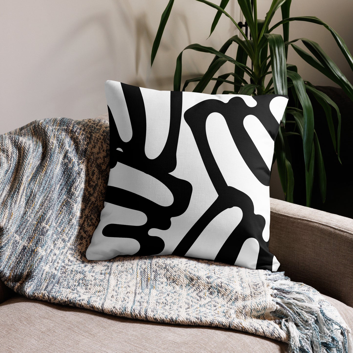 Black and White Stylish Premium Pillow