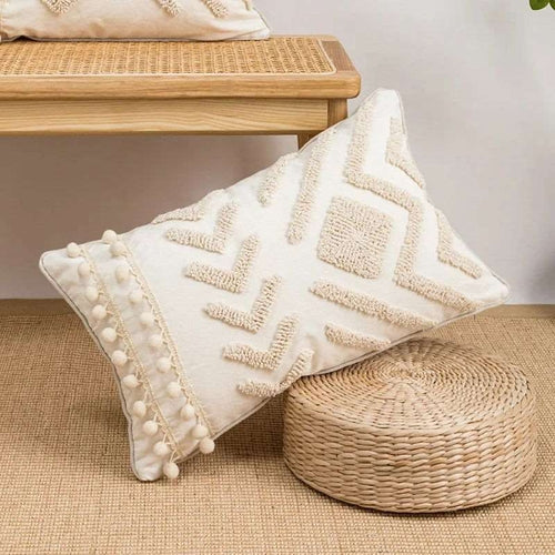 Boho Ethnic Pillow Cover Pompom 30x50cm