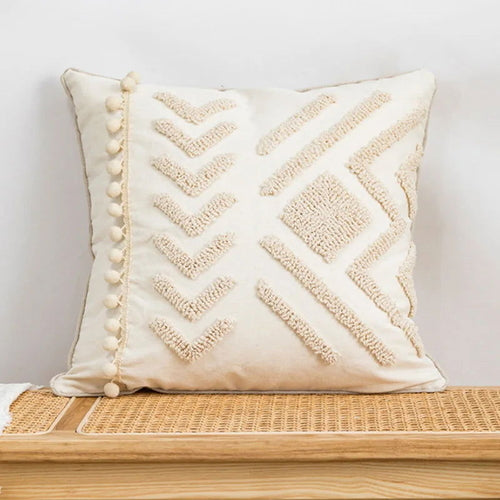 Boho Ethnic Pillow Cover Pompom B 45x45cm