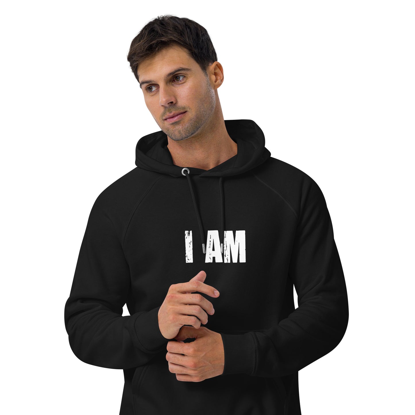 I AM Unisex eco raglan hoodie - Fortunate Lemon Shop
