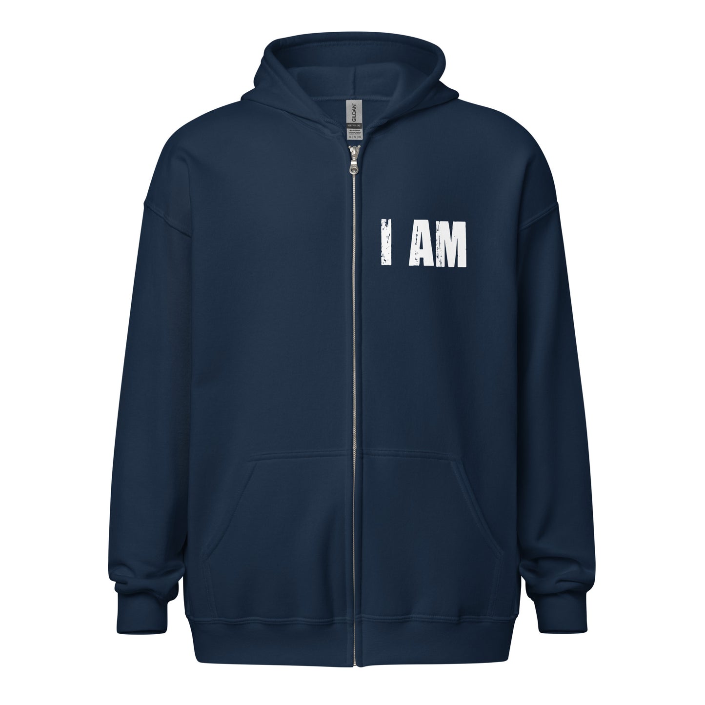 I AM Unisex heavy blend zip hoodie Navy