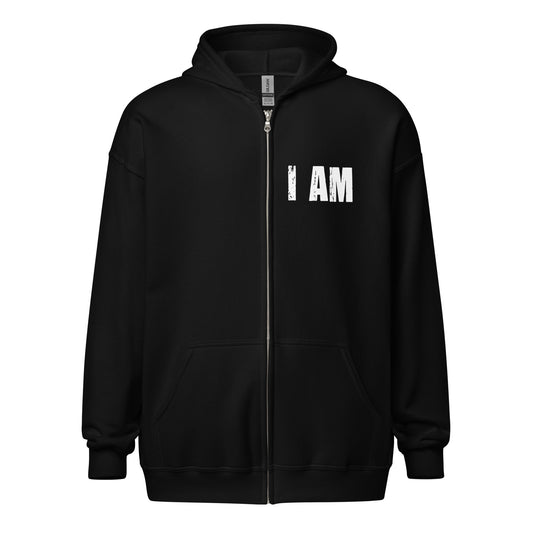 I AM Unisex heavy blend zip hoodie Black