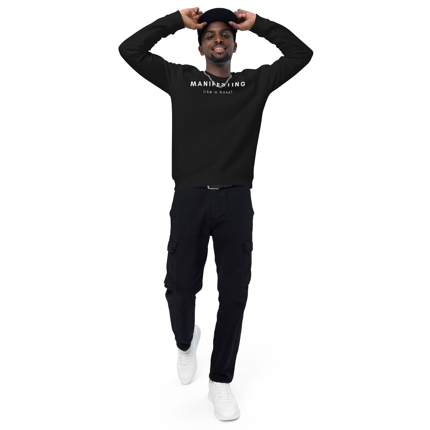 Like a Boss Unisex organic raglan sweatshirt - Fortunate Lemon Shop