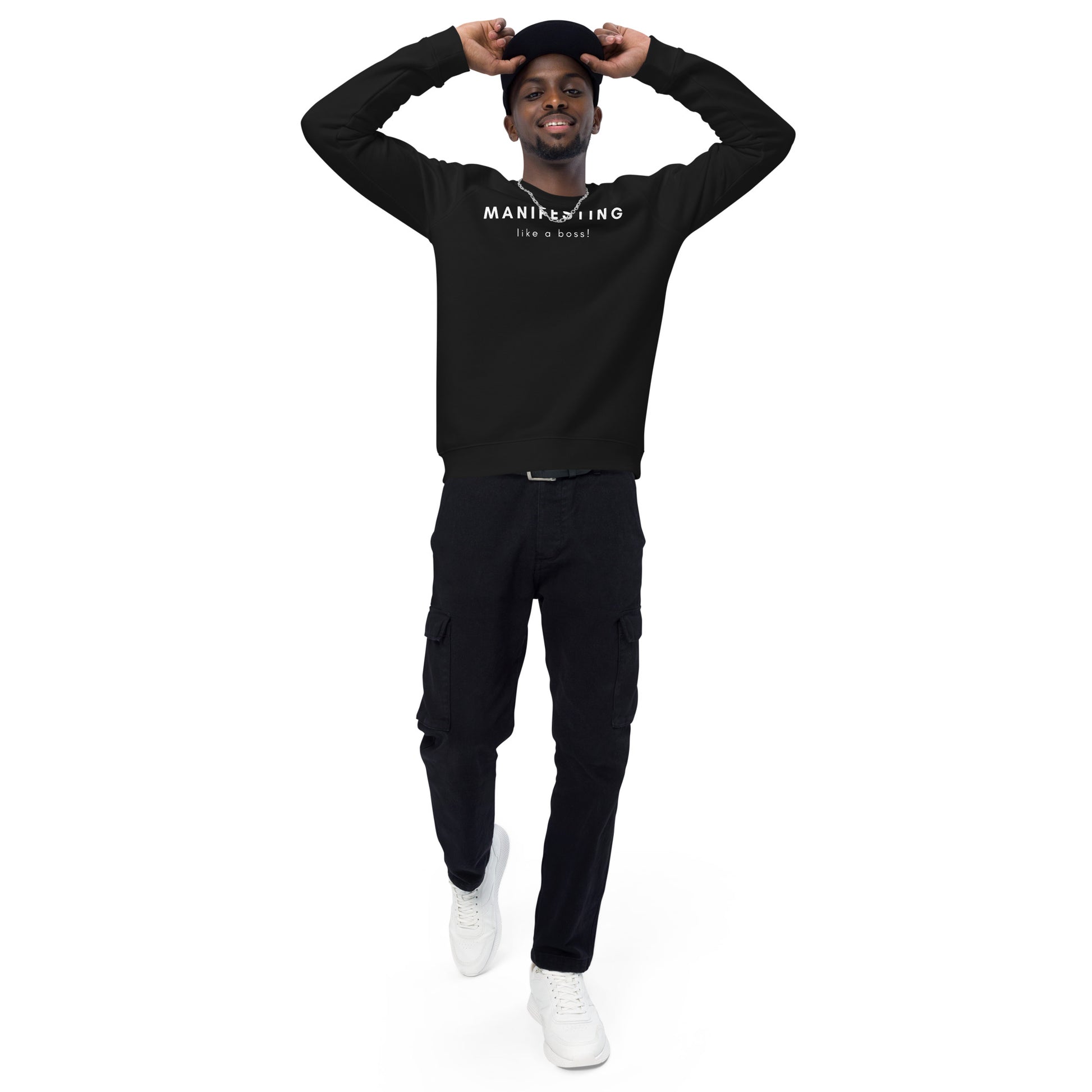 Like a Boss Unisex organic raglan sweatshirt