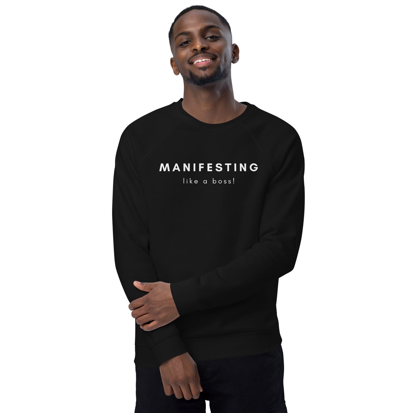 Like a Boss Unisex organic raglan sweatshirt - Fortunate Lemon Shop