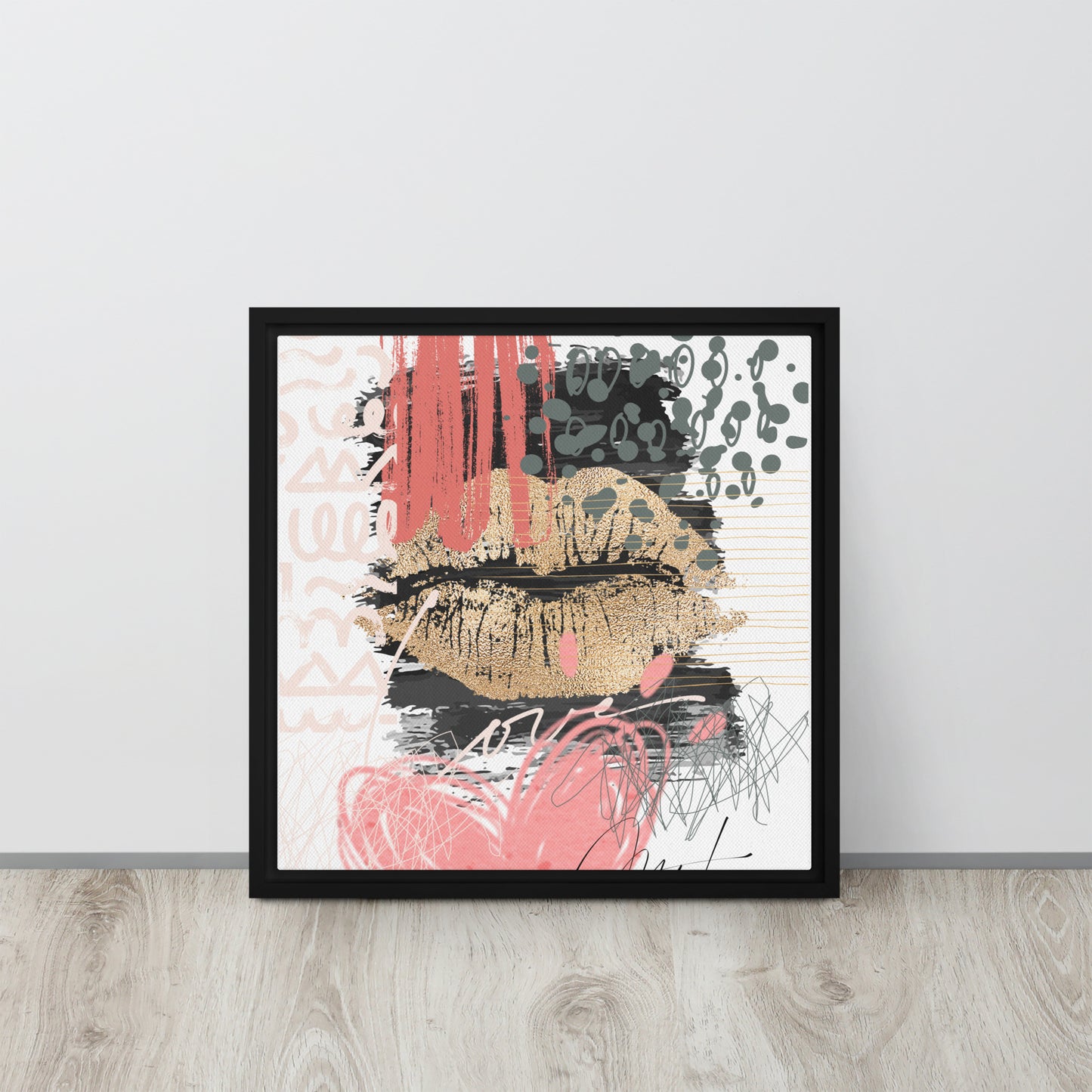 Lips Framed canvas - Fortunate Lemon Shop
