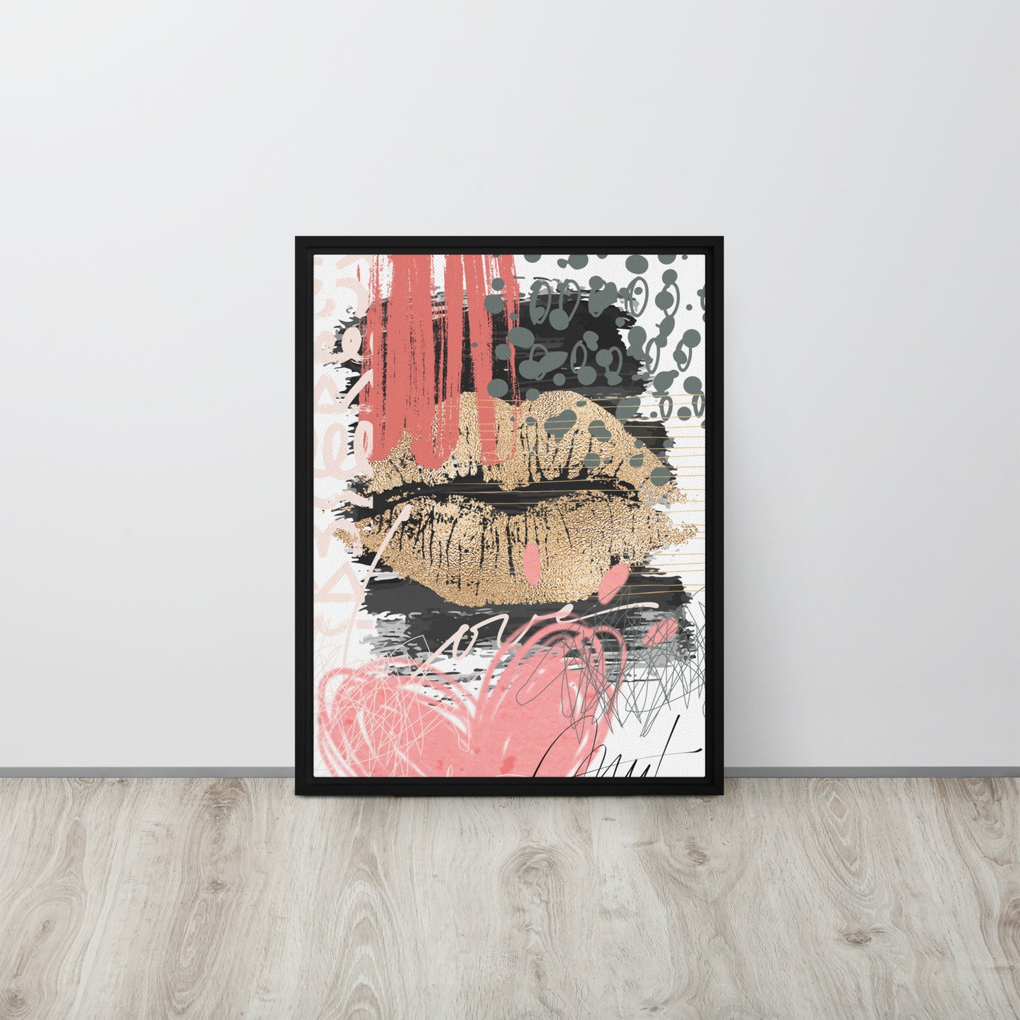 Lips Framed canvas - Fortunate Lemon Shop