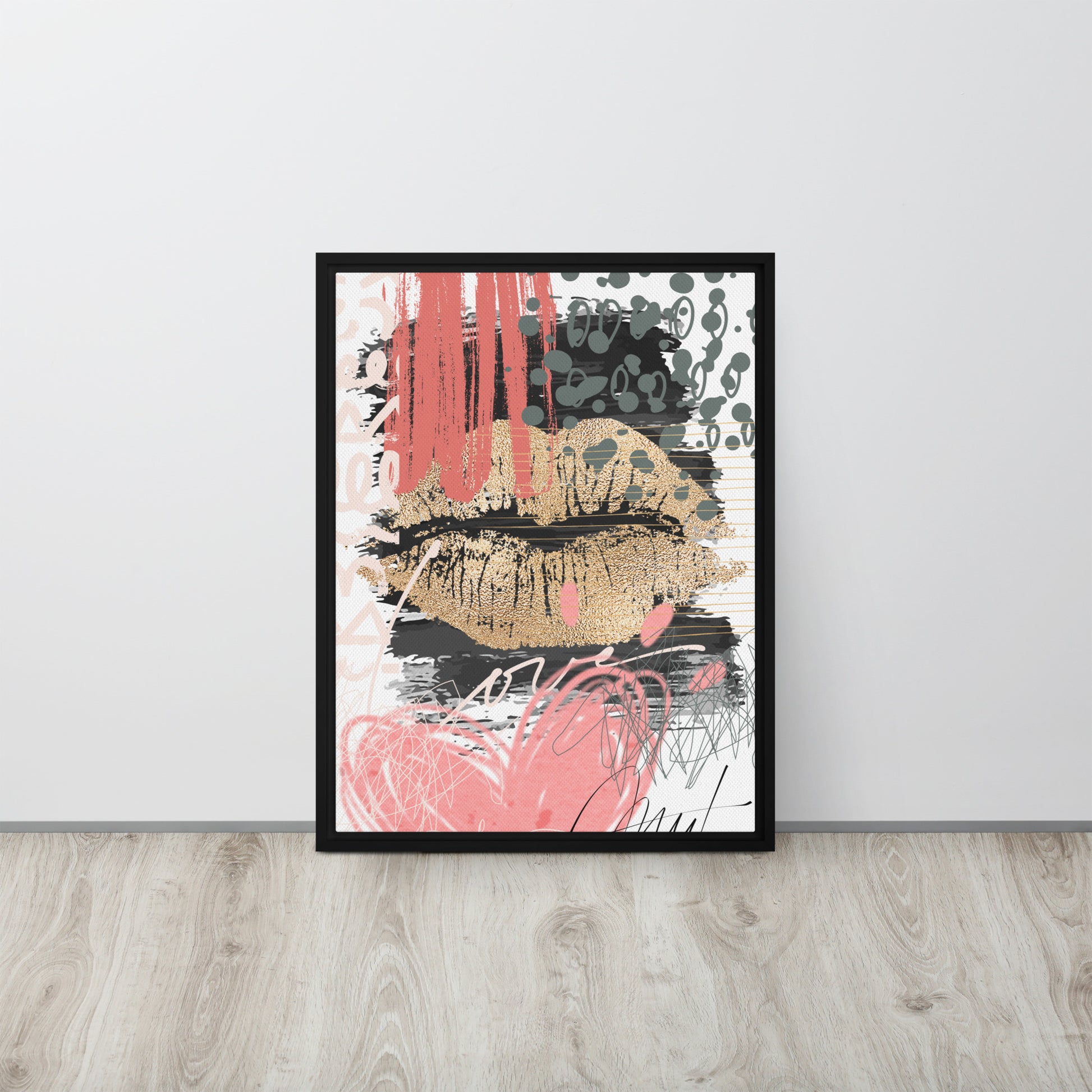 Lips Framed canvas 18″×24″