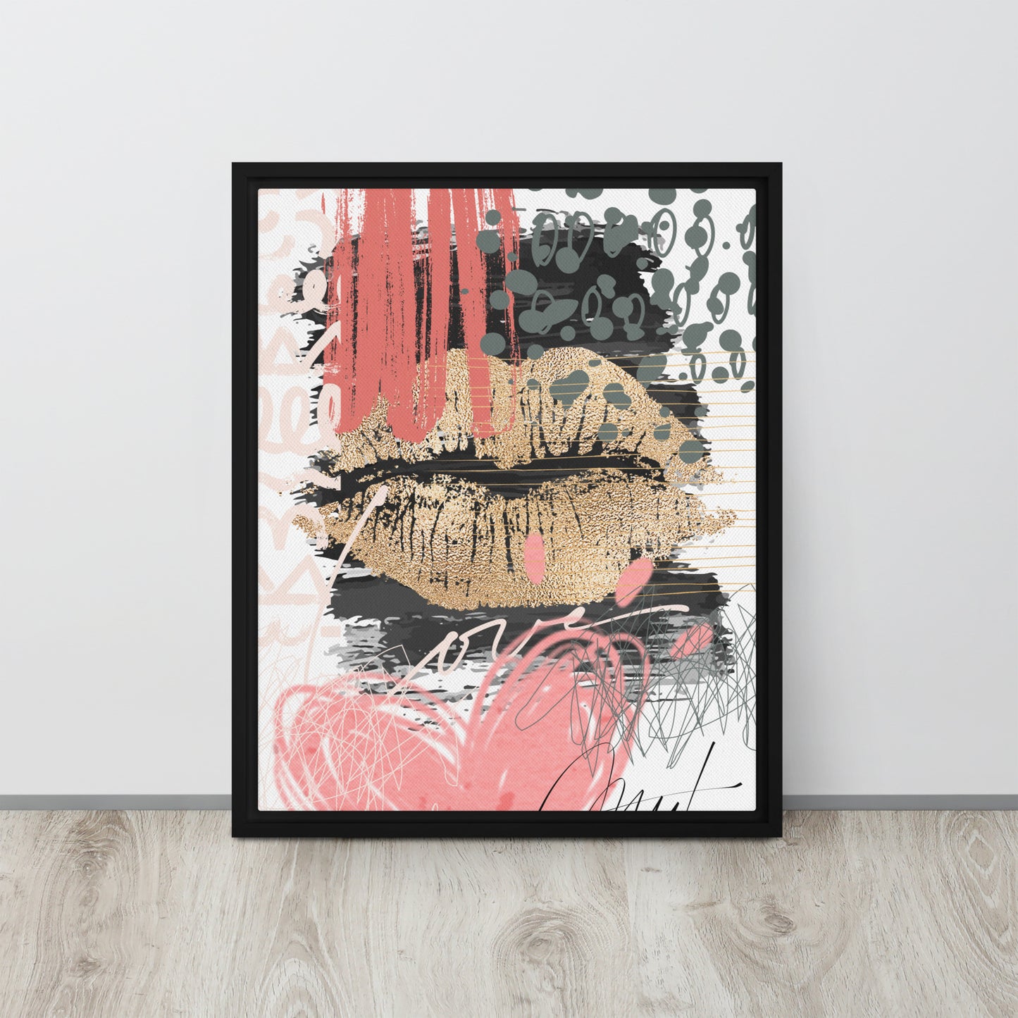 Lips Framed canvas - Fortunate Lemon Shop