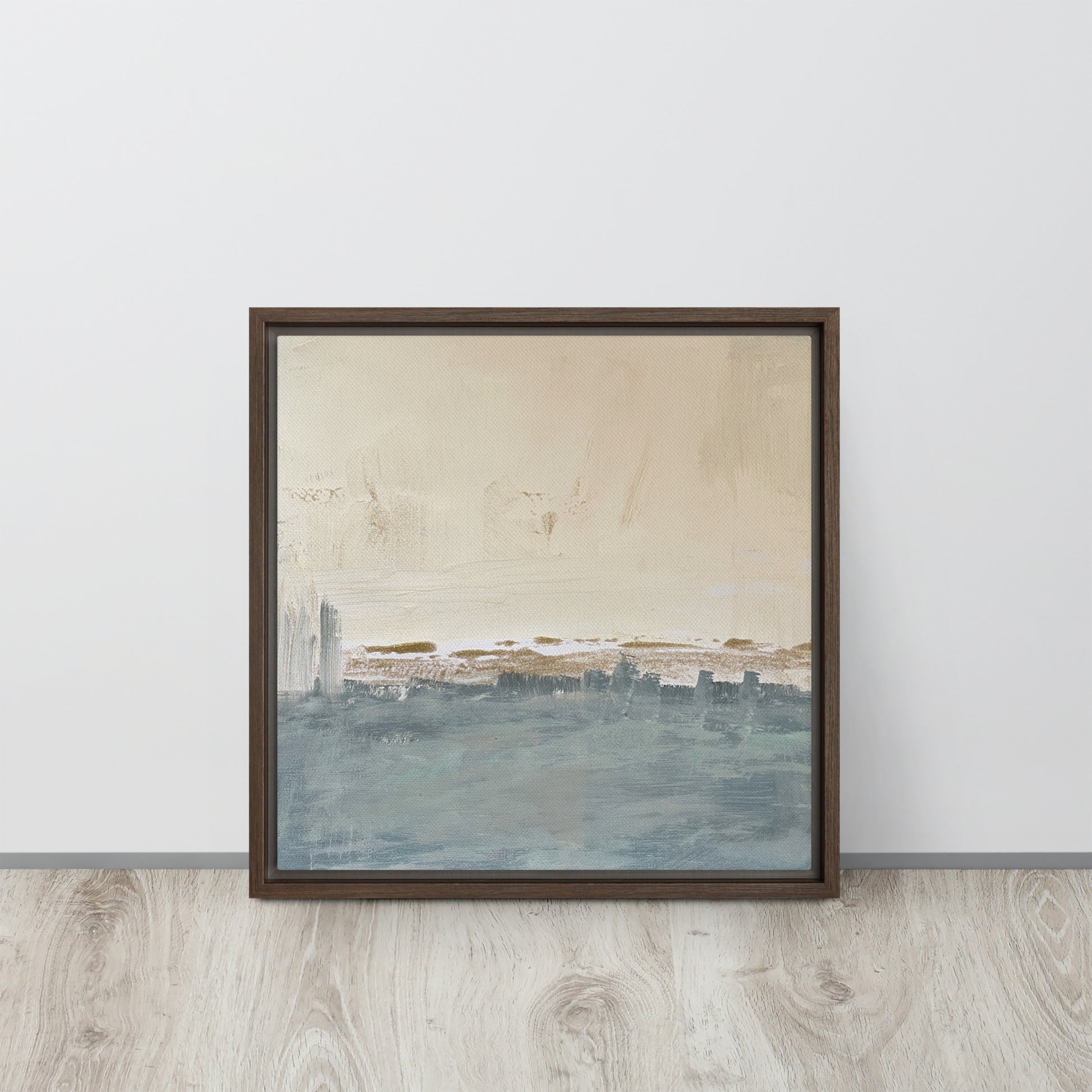 Peaceful Framed Canvas Brown 16″×16″
