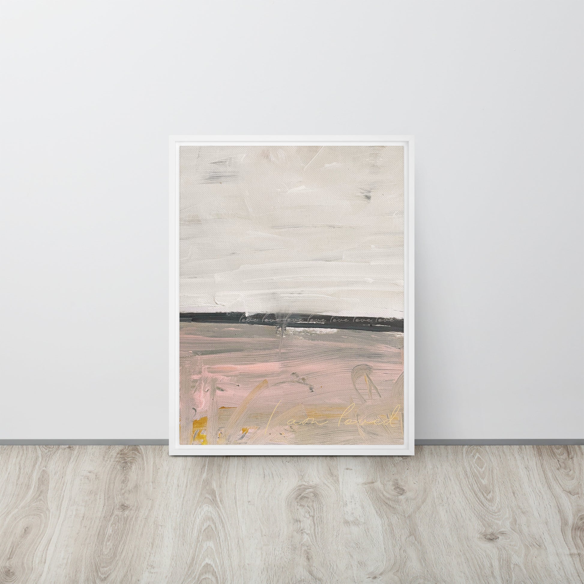 Pink Love Framed canvas White 18″×24″