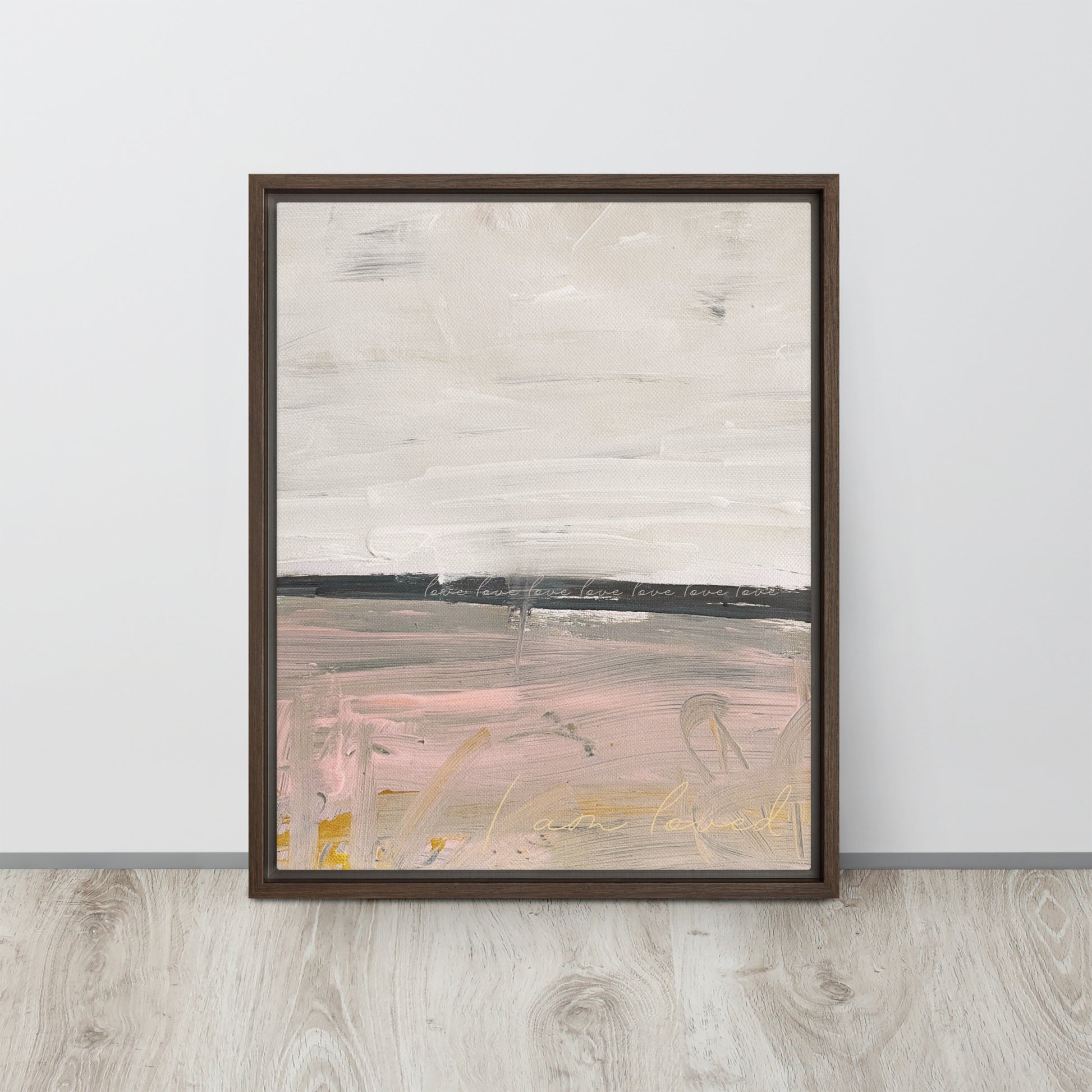 Pink Love Framed canvas Brown 16″×20″