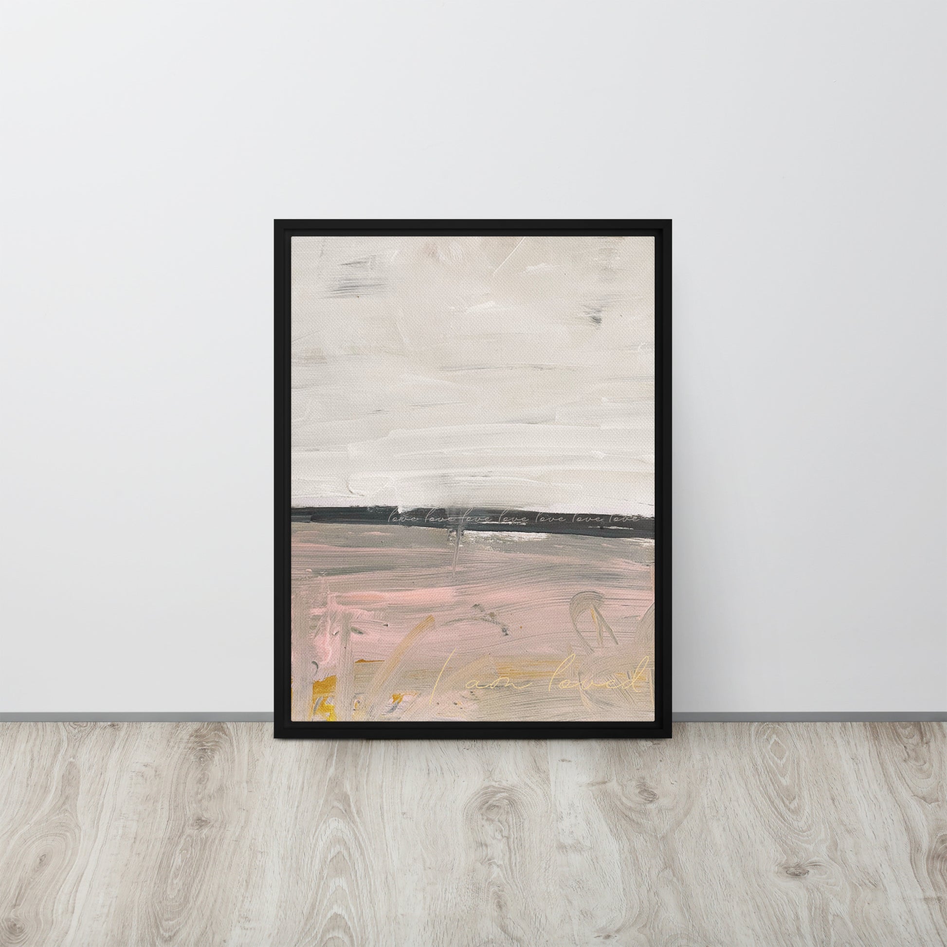 Pink Love Framed canvas Black 18″×24″