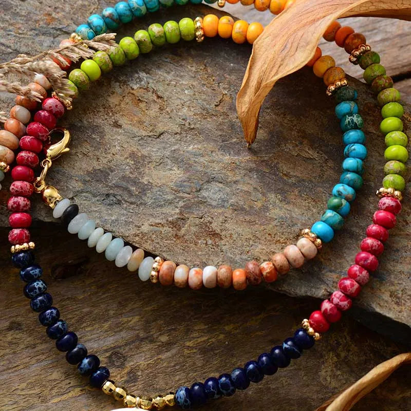 7 Chakra Moon Necklace - Fortunate Lemon Shop