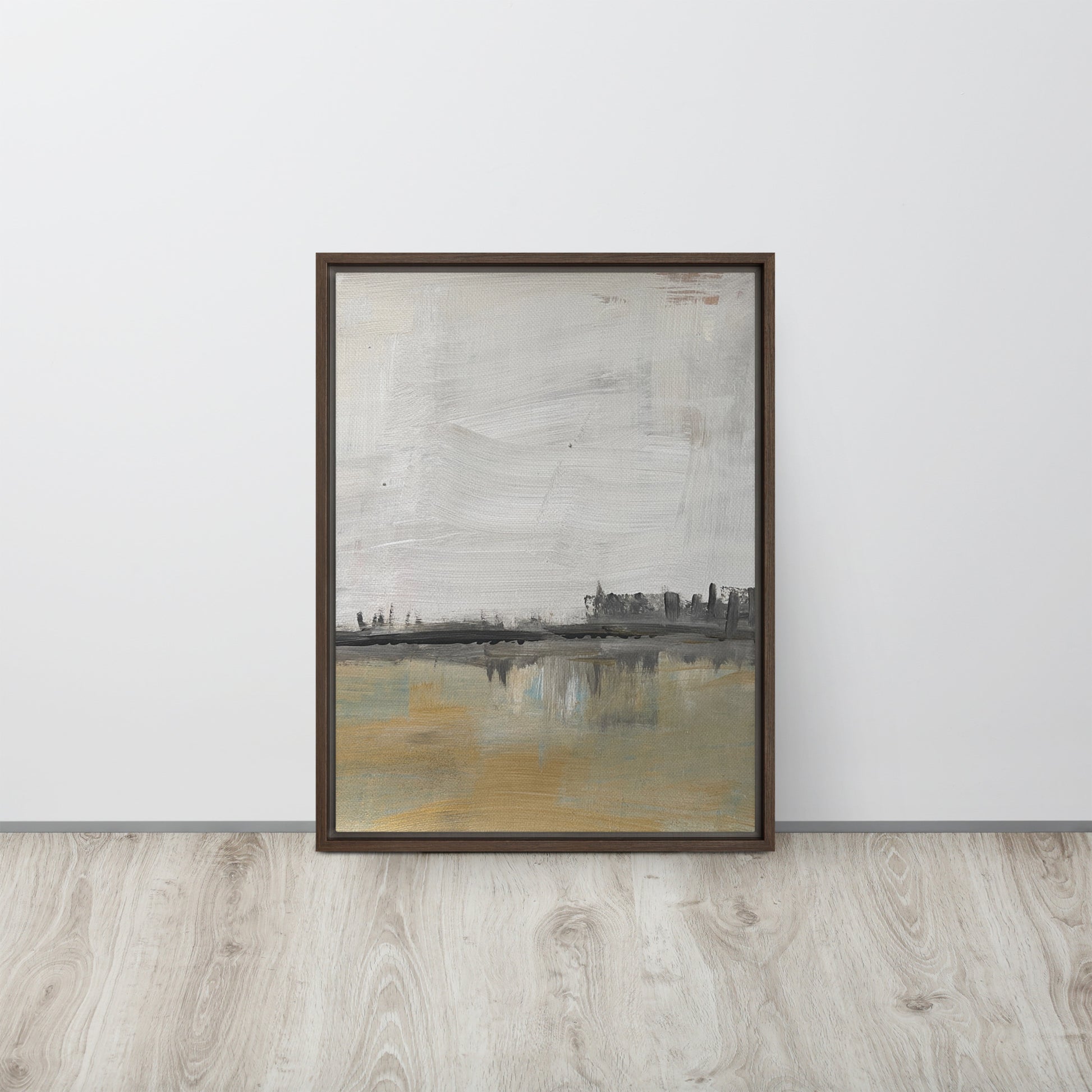 Sacred Lake Framed Canvas Brown 18″×24″