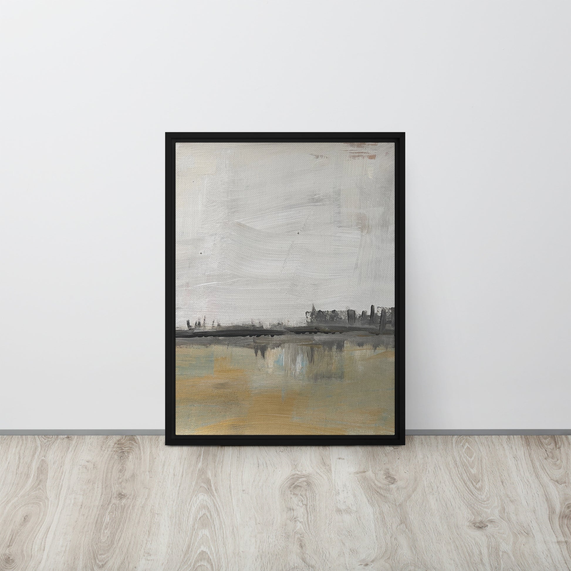 Sacred Lake Framed Canvas Black 18″×24″