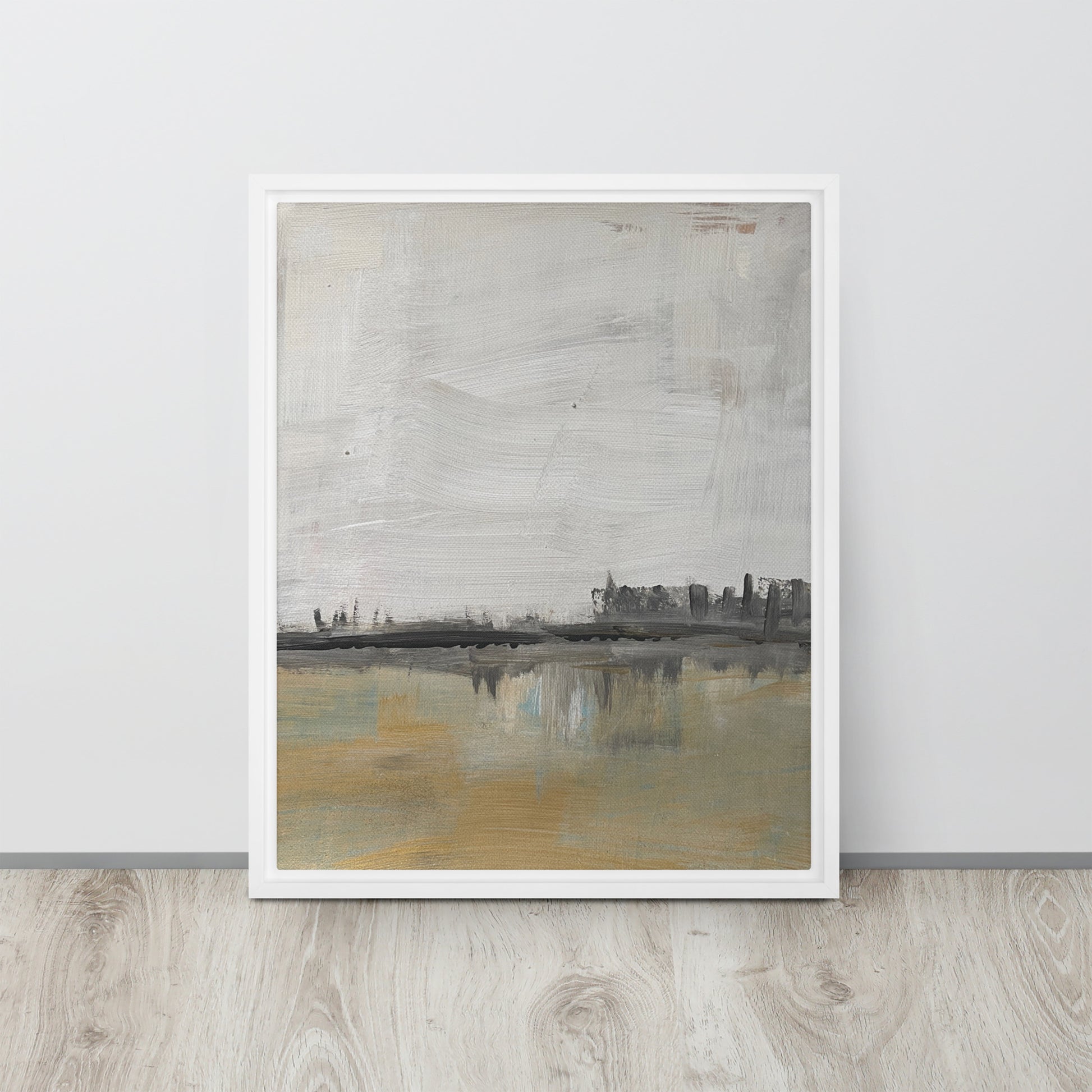 Sacred Lake Framed Canvas White 16″×20″