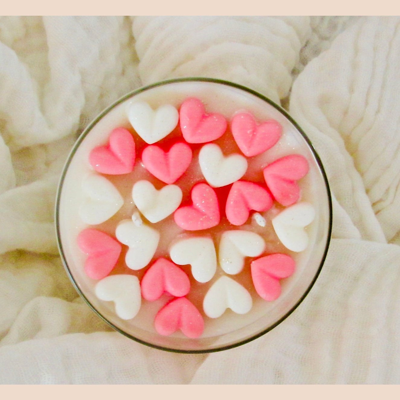Soy Wax Candle with Hearts