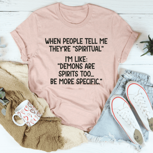 Spiritual People T-Shirt Heather Prism Peach