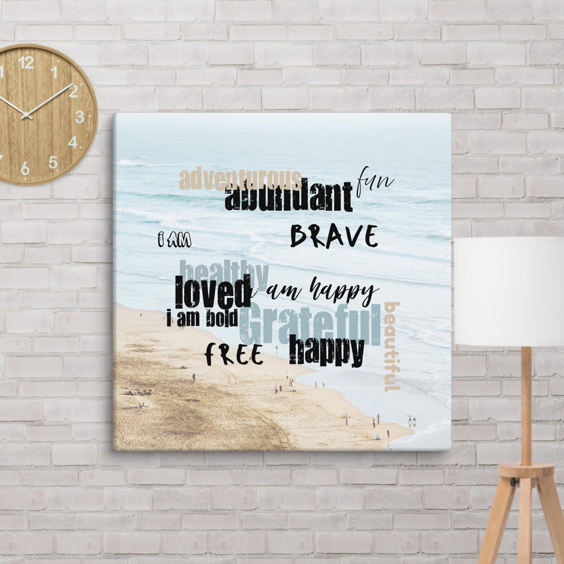 I AM Affirmation Art on Canvas 20″×20″