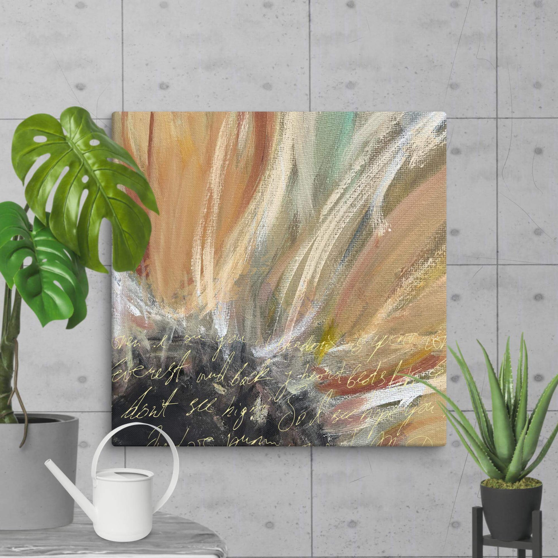 Love Letter Flower Print on Canvas 20″×20″