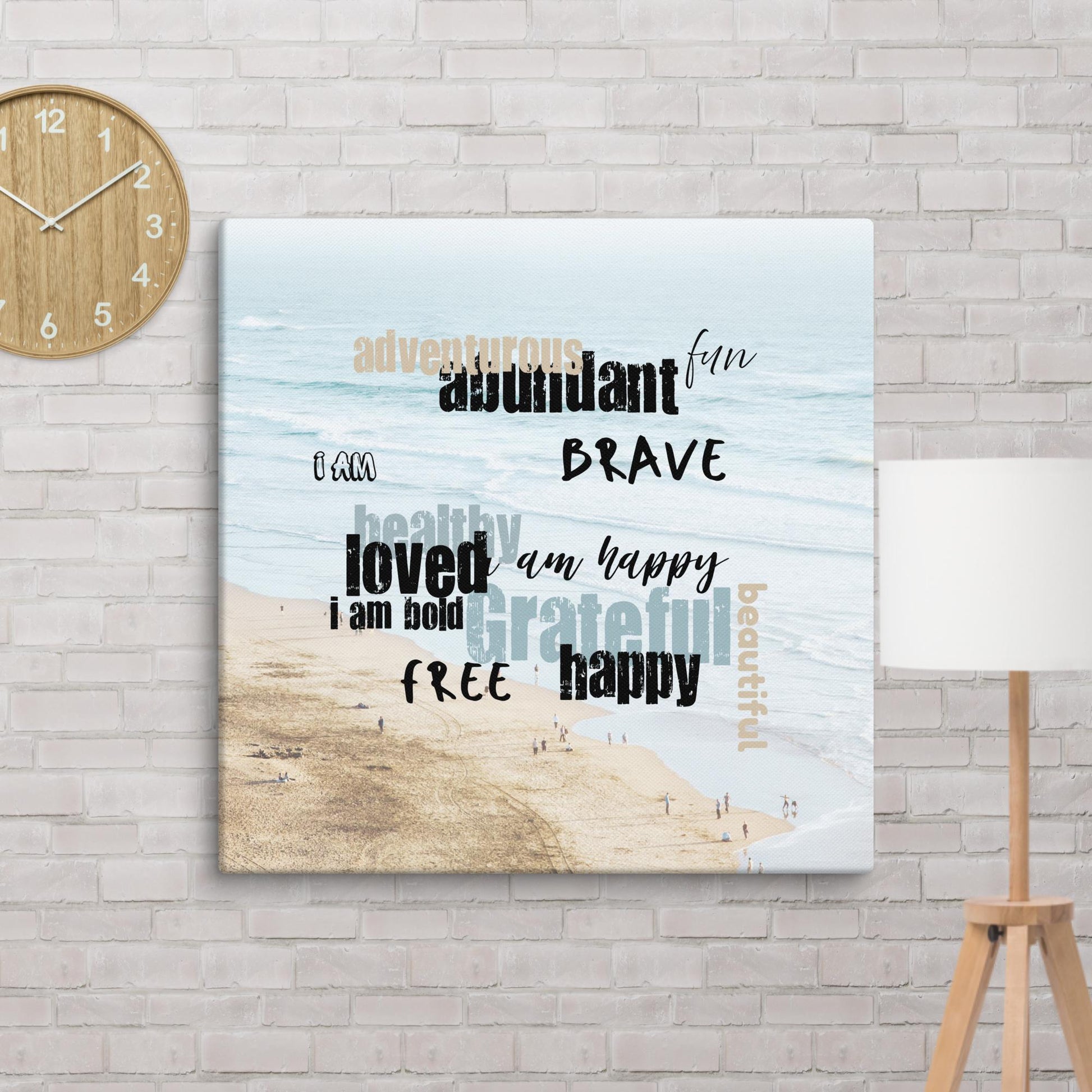 I AM Affirmation Art on Canvas 30″×30″