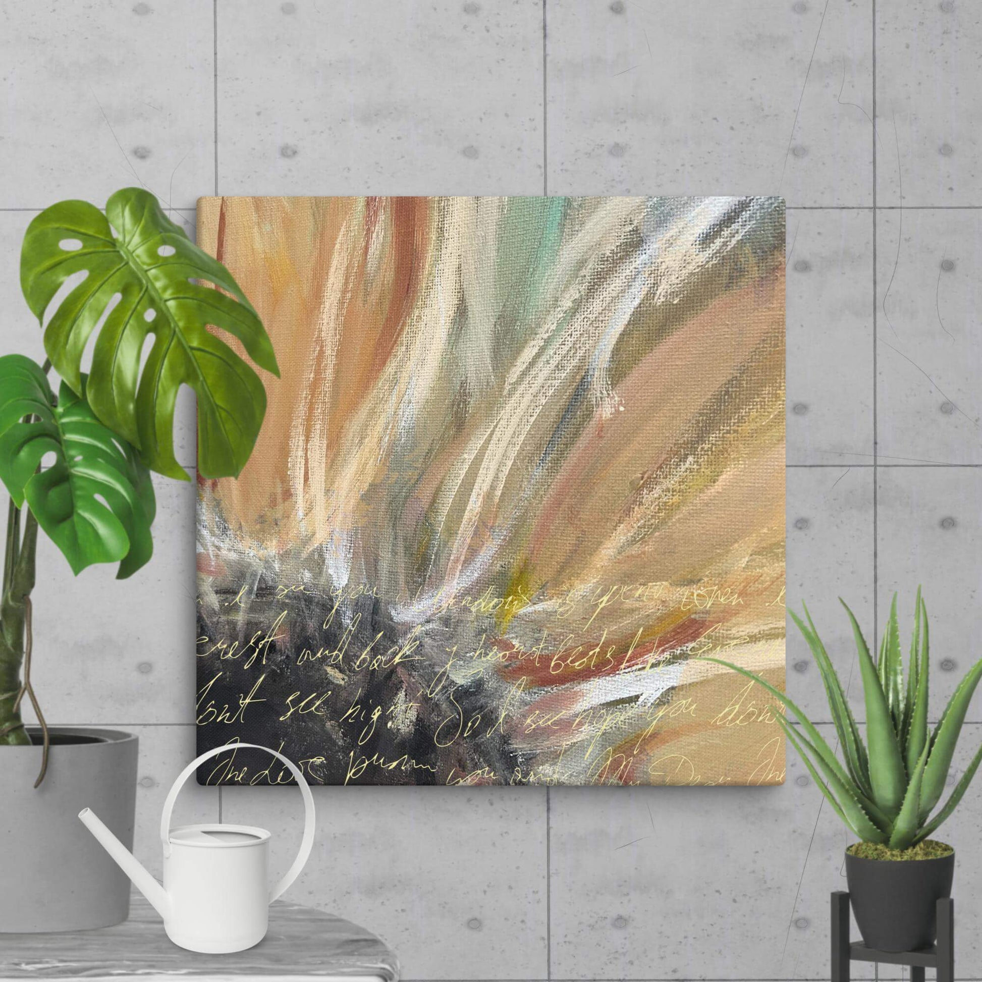 Love Letter Flower Print on Canvas 30″×30″