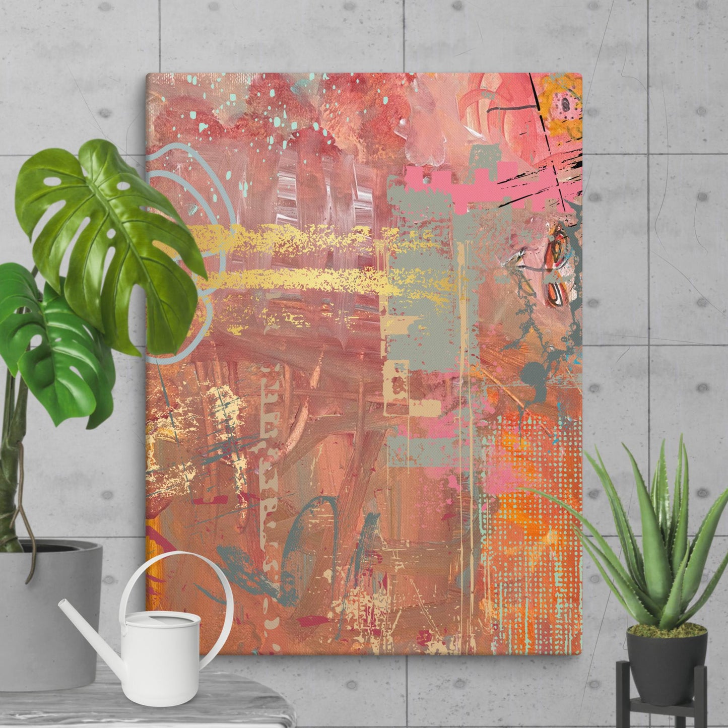 Feeling Happy Mixed Art Canvas 30″×40″