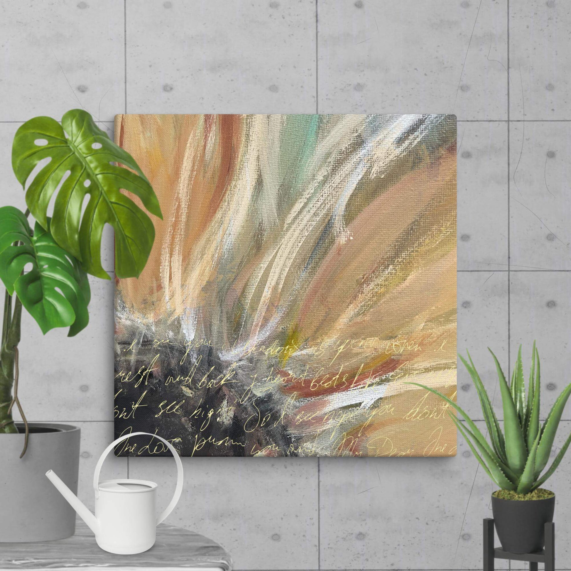 Love Letter Flower Print on Canvas 36″×36″