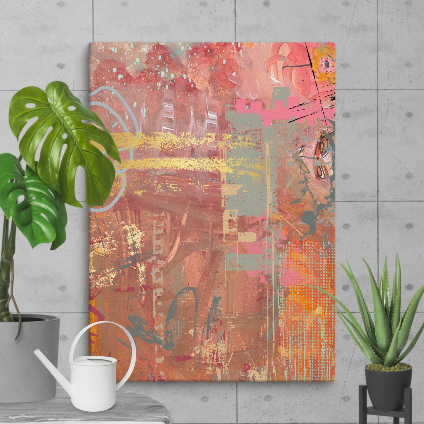 Feeling Happy Mixed Art Canvas 40″×55″
