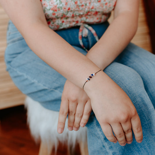 Love crystal bracelet, anklet boho, casual & minimal Tie closure - Fortunate Lemon Shop