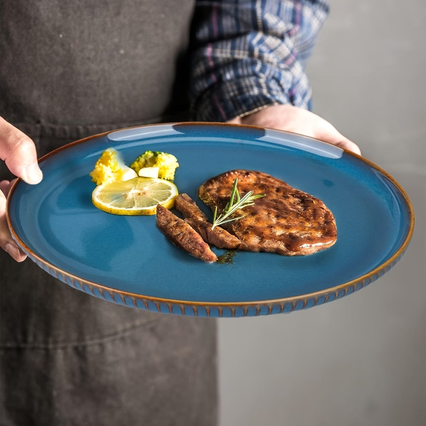Elegant Large Ceramic Dinner Plate Microwave Safe - Fortunate Lemon Shop