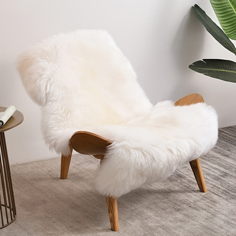 Cream White Plush Imitation Wool Carpet for Winter - Fortunate Lemon Shop