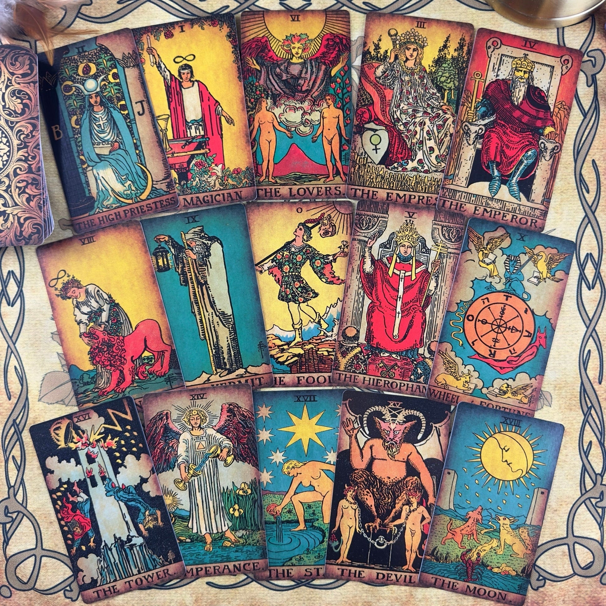 The Rider Waite Borderless Vintage Tarot Cards