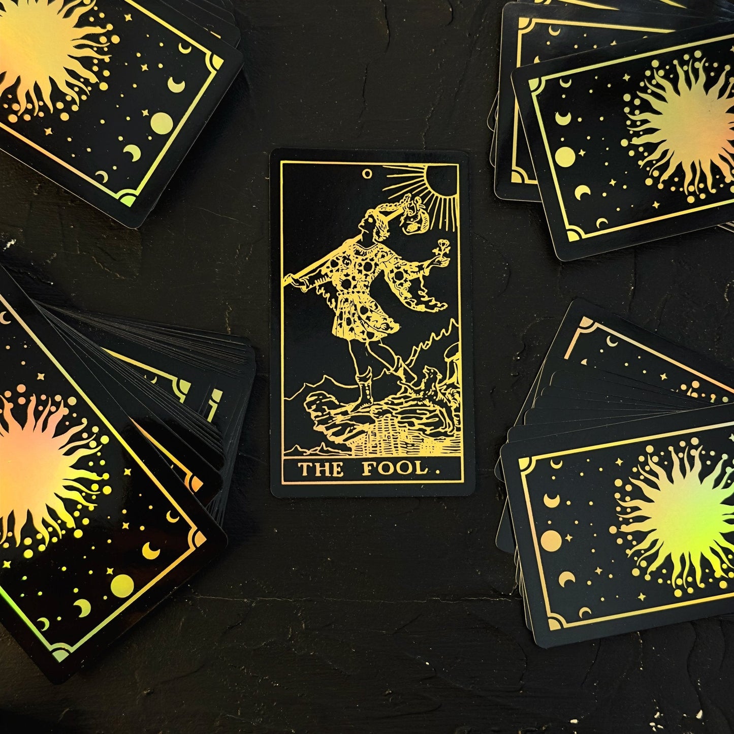 The Rider Waite Gold Sun Rainbow Foil Tarot Deck - Fortunate Lemon Shop