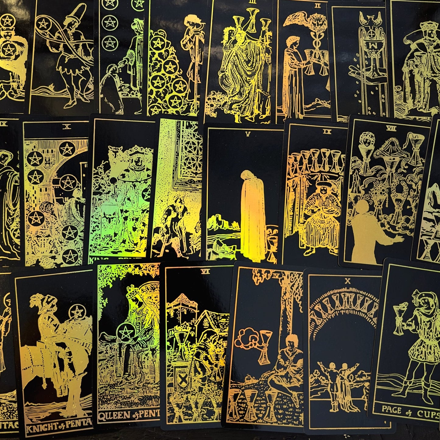 The Rider Waite Gold Sun Rainbow Foil Tarot Deck - Fortunate Lemon Shop