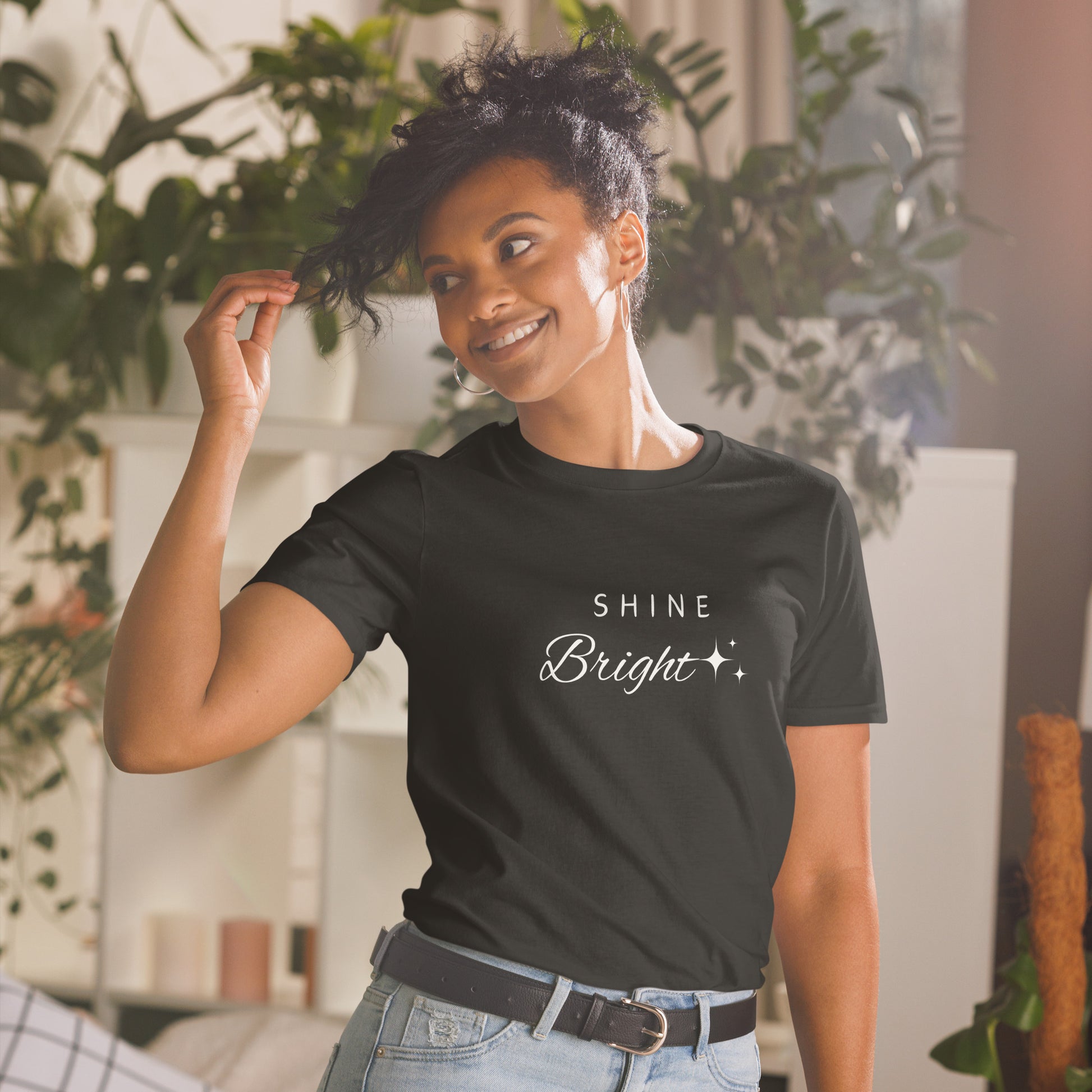 Shine Bright Short-Sleeve Unisex T-Shirt Black
