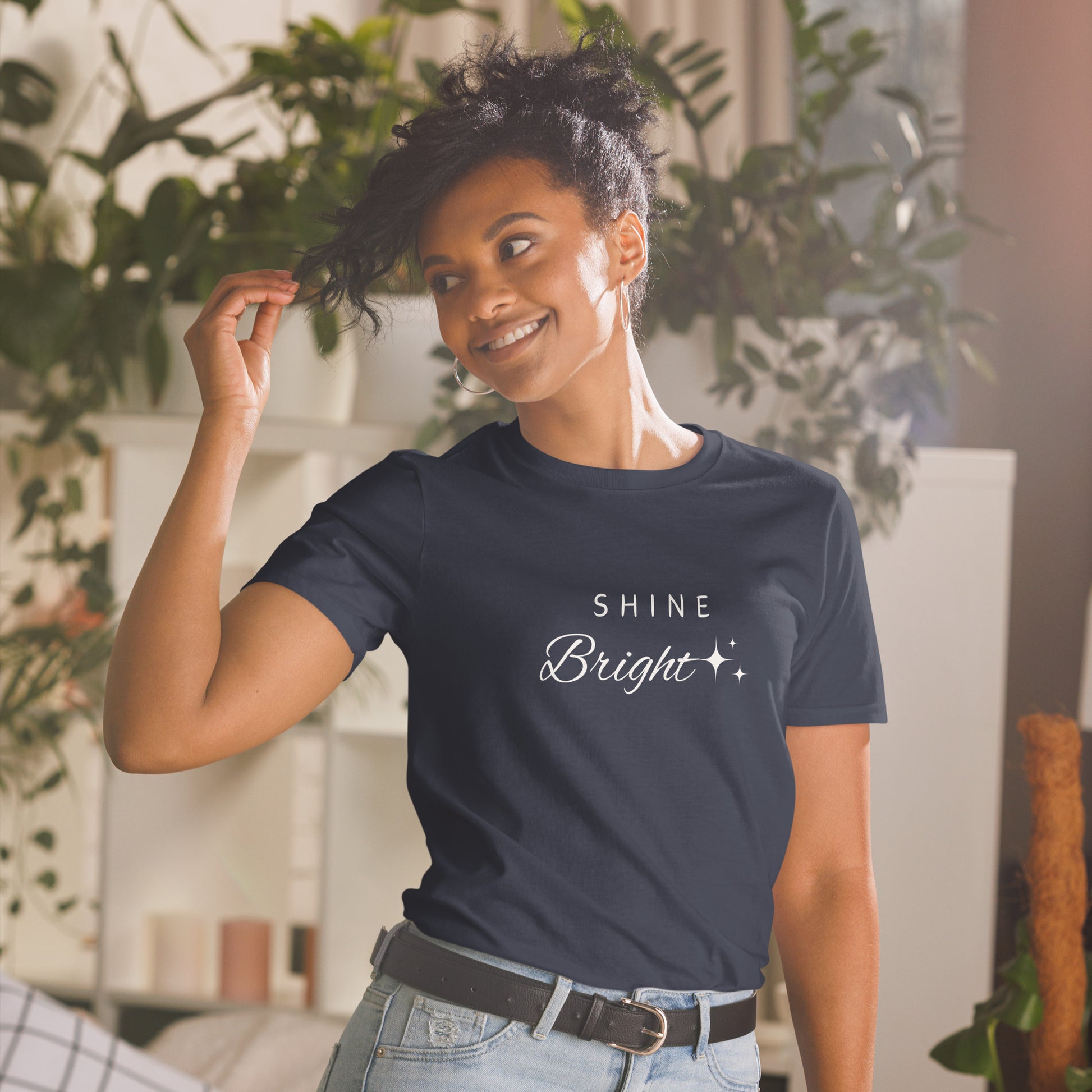 Shine Bright Short-Sleeve Unisex T-Shirt Navy
